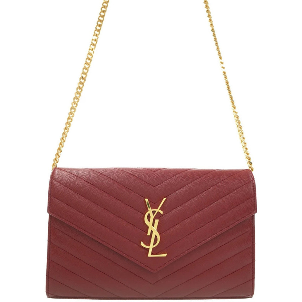 SAINT LAURENT Paris Monogram Chain Wallet